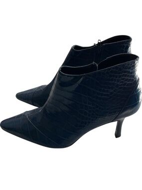 Zara Animal Print Heeled Ankle Boots Size 9